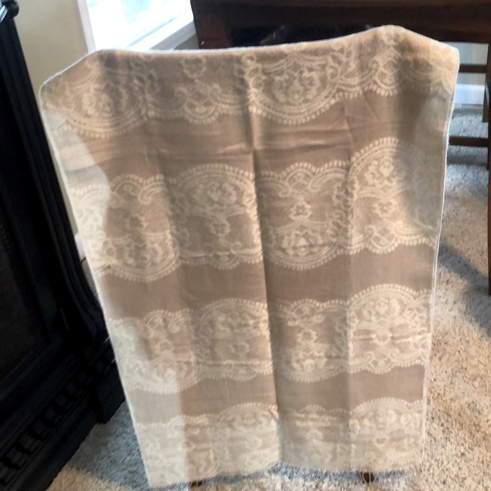 Beige and Cream Floral Scarf